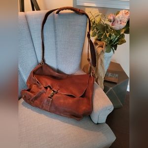 Duluth Trading leather messenger bag